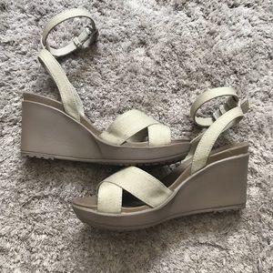 Crocs neutral wedges, size 6, NWOT